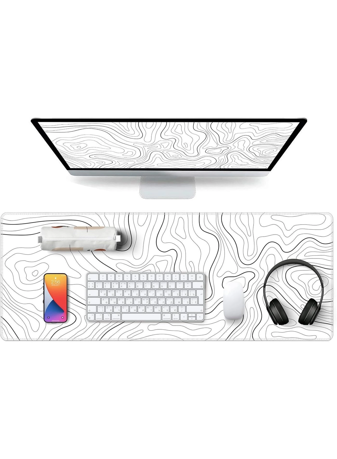 Super Smooth Minimalist Desk Mat Fabric Gaming Mouse Pad - 80x30 cm