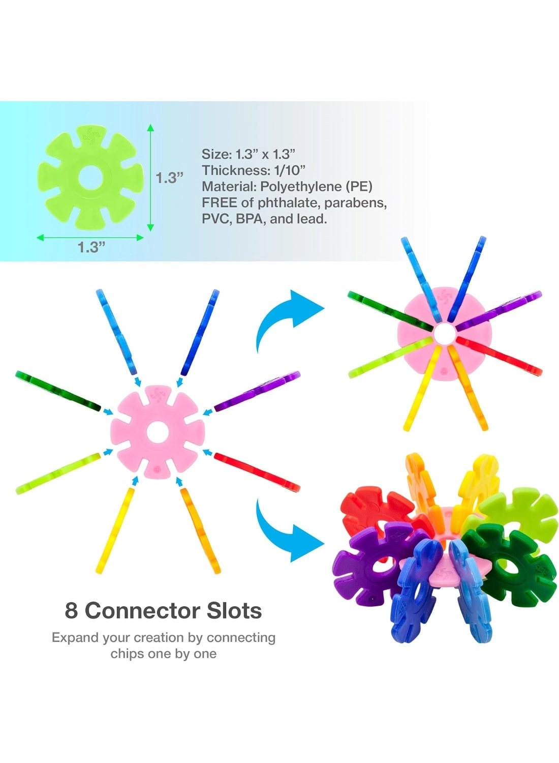 Magnetic Interlocking Building Chips - 108 pcs