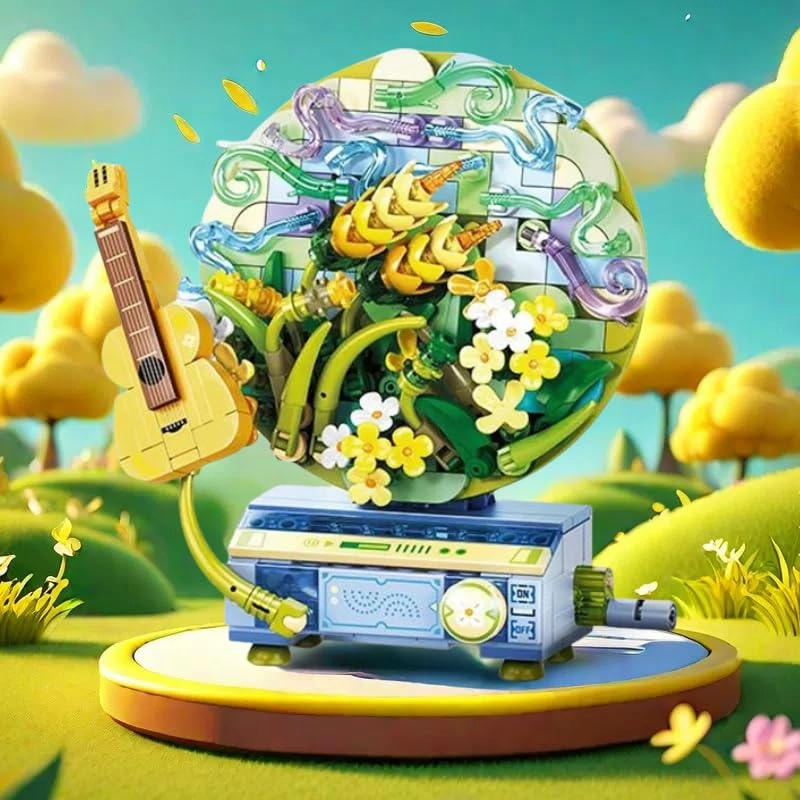 Flower Music Brick Building Se - Green Architecture Music Box