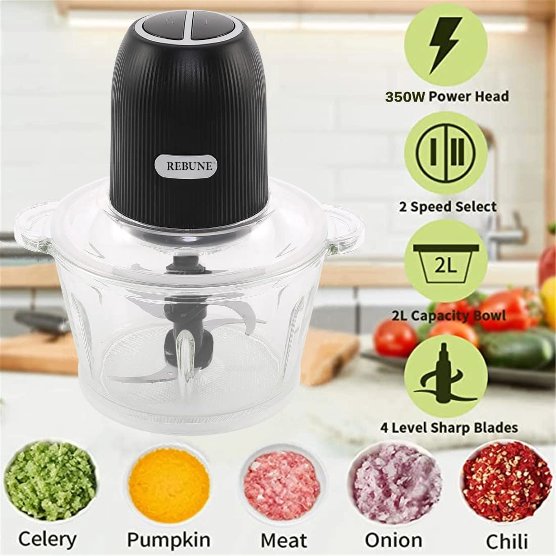 Electric Food Chopper - 2L Electric