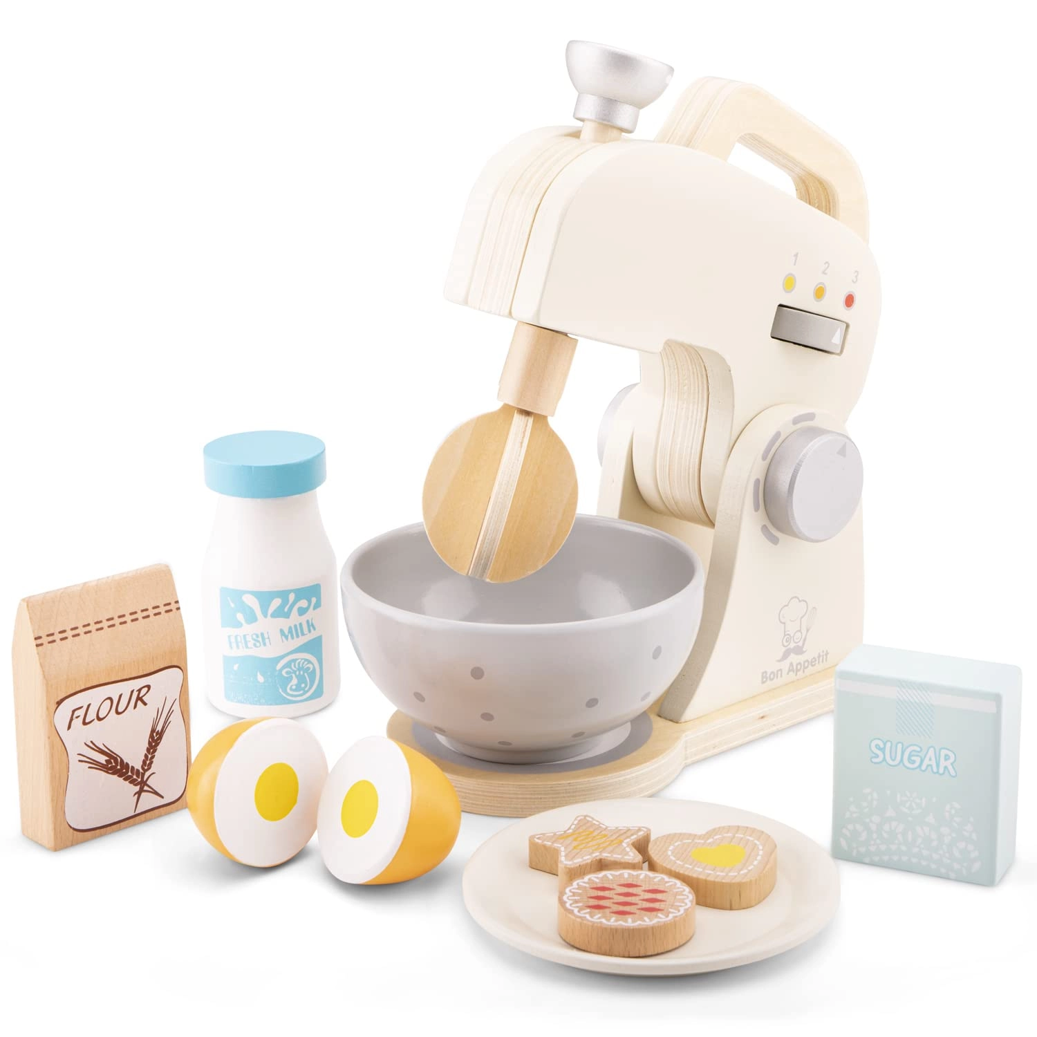 New Classic Toys Wooden Mixer Set - Pretend Play Educational