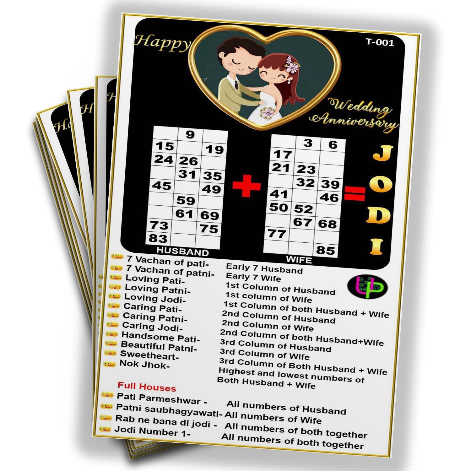 UltPult Tambola Anniversary Theme Tambola Tickets - English Kid 15 Tickets