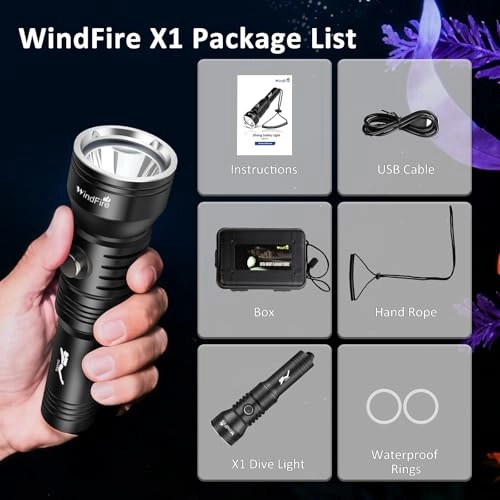 X1 - Scuba Dive Light IPX8 210 Feet Underwater