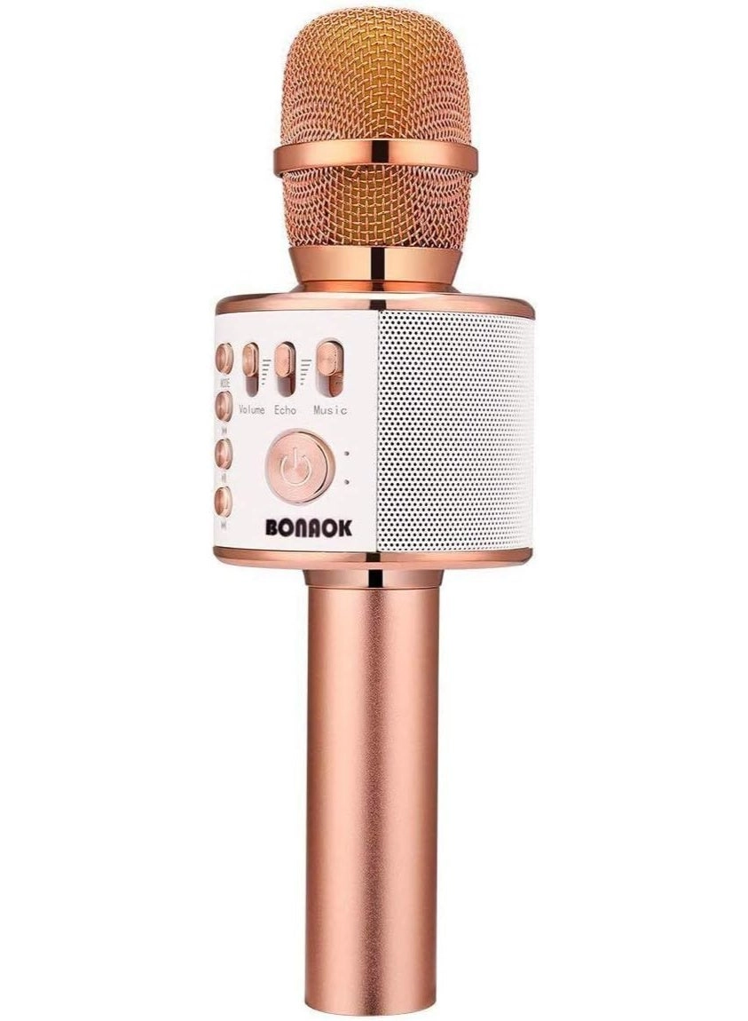 BONAOK Karaoke Microphone Q78 - Bluetooth Disco Lights Echo Effect