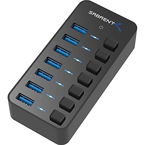 Sabrent 7 Port USB 3.0 Hub - 36W Individual Power Switches