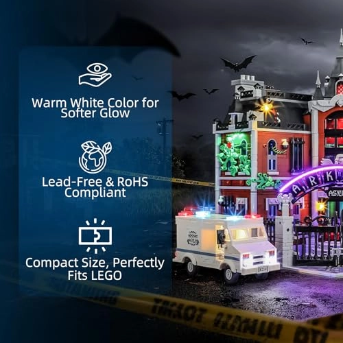 LED Light for LEGO DC Arkham Asylum 76300 - Plastic