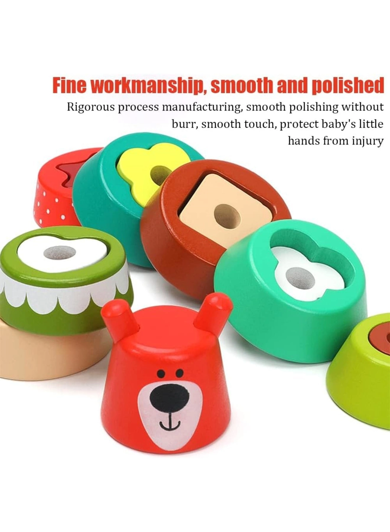 Rainbow Stacker - Wooden Shape Sorting Toddler Learning