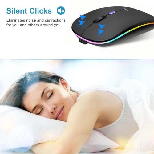 Rechargeable Noiseless LED Mouse - Wireless