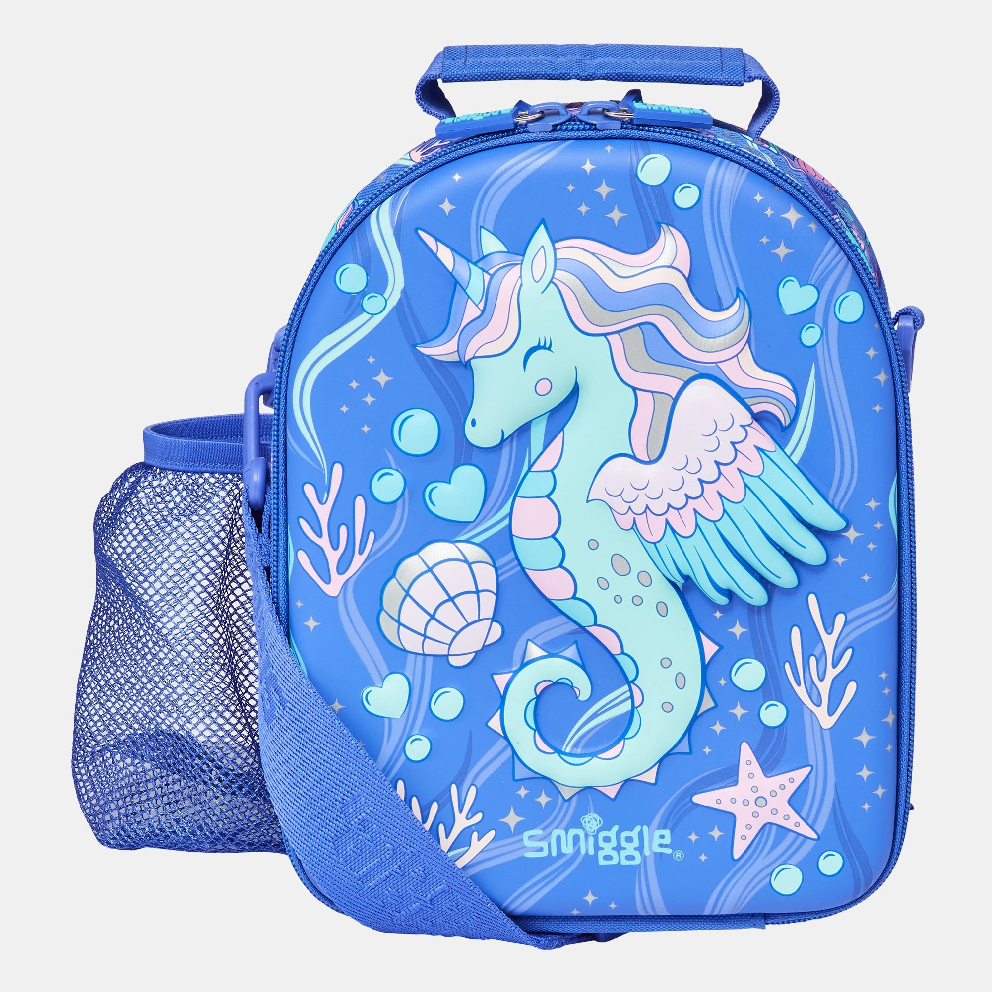 Smiggle Hardtop Curve Lunchbox - Navy With Strap
