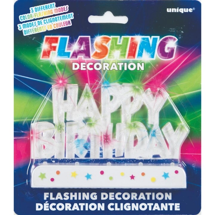Unique Flashing Happy Birthday Cake Decoration
