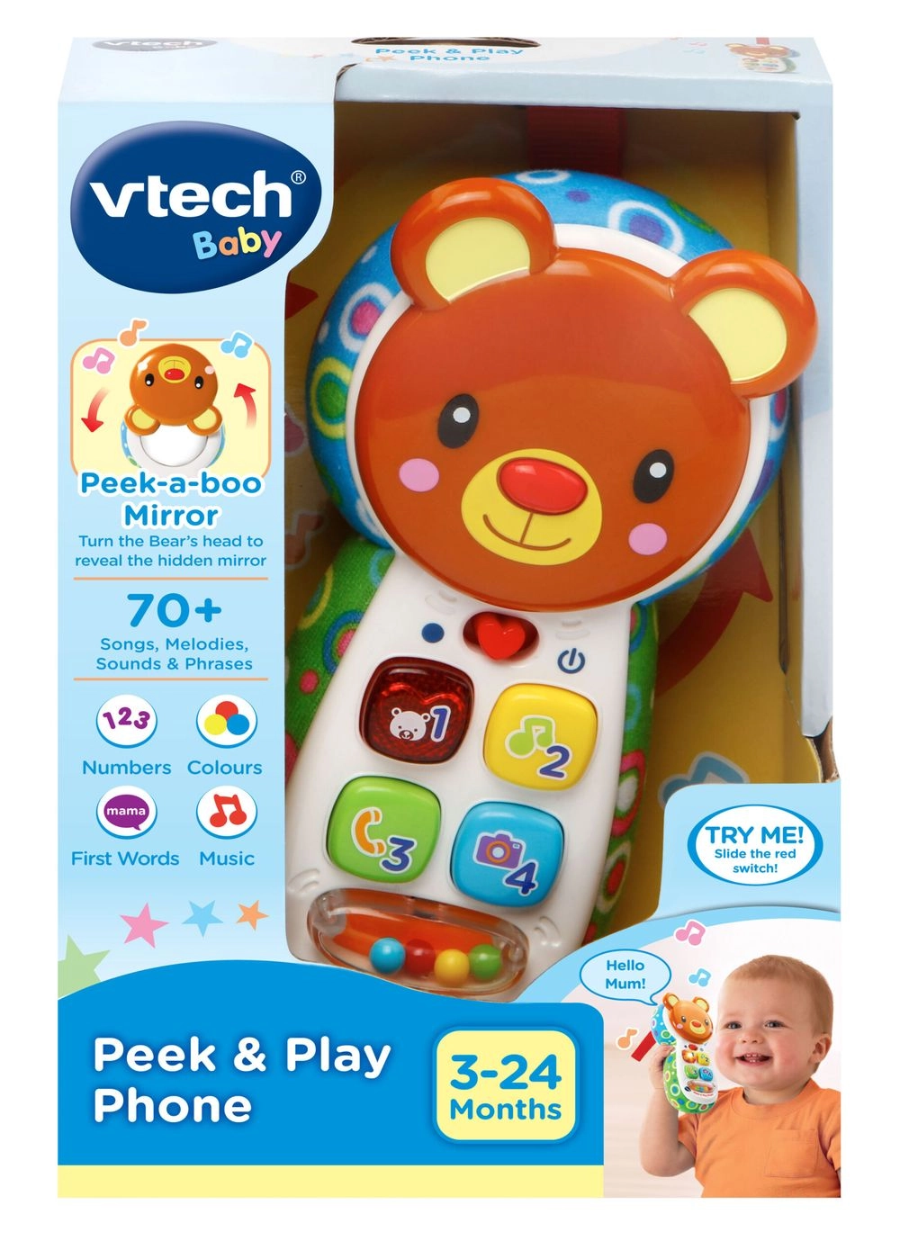 Peek-A-Boo Musical Phone - 4 songs 3 months & above