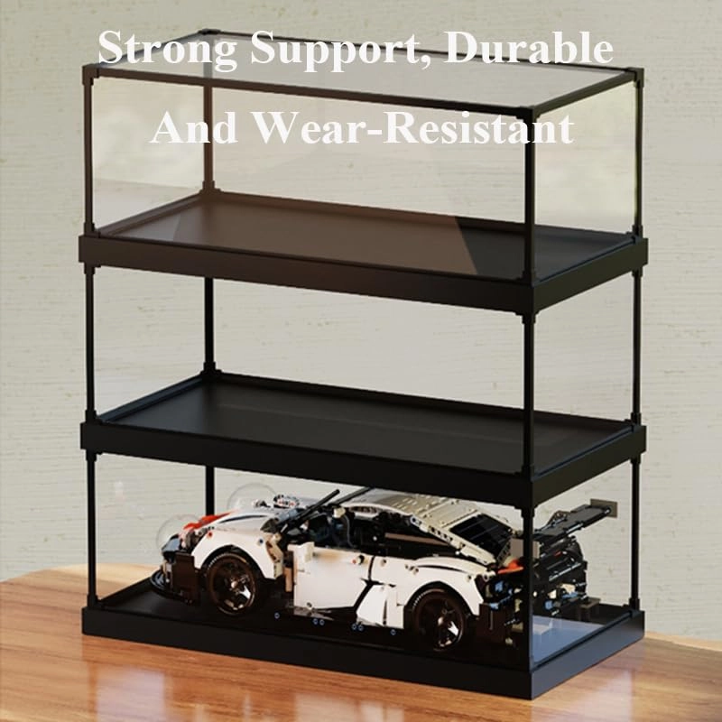 Acrylic Display Case (21342) - 15.74x7.87x7.87in Black Bottom