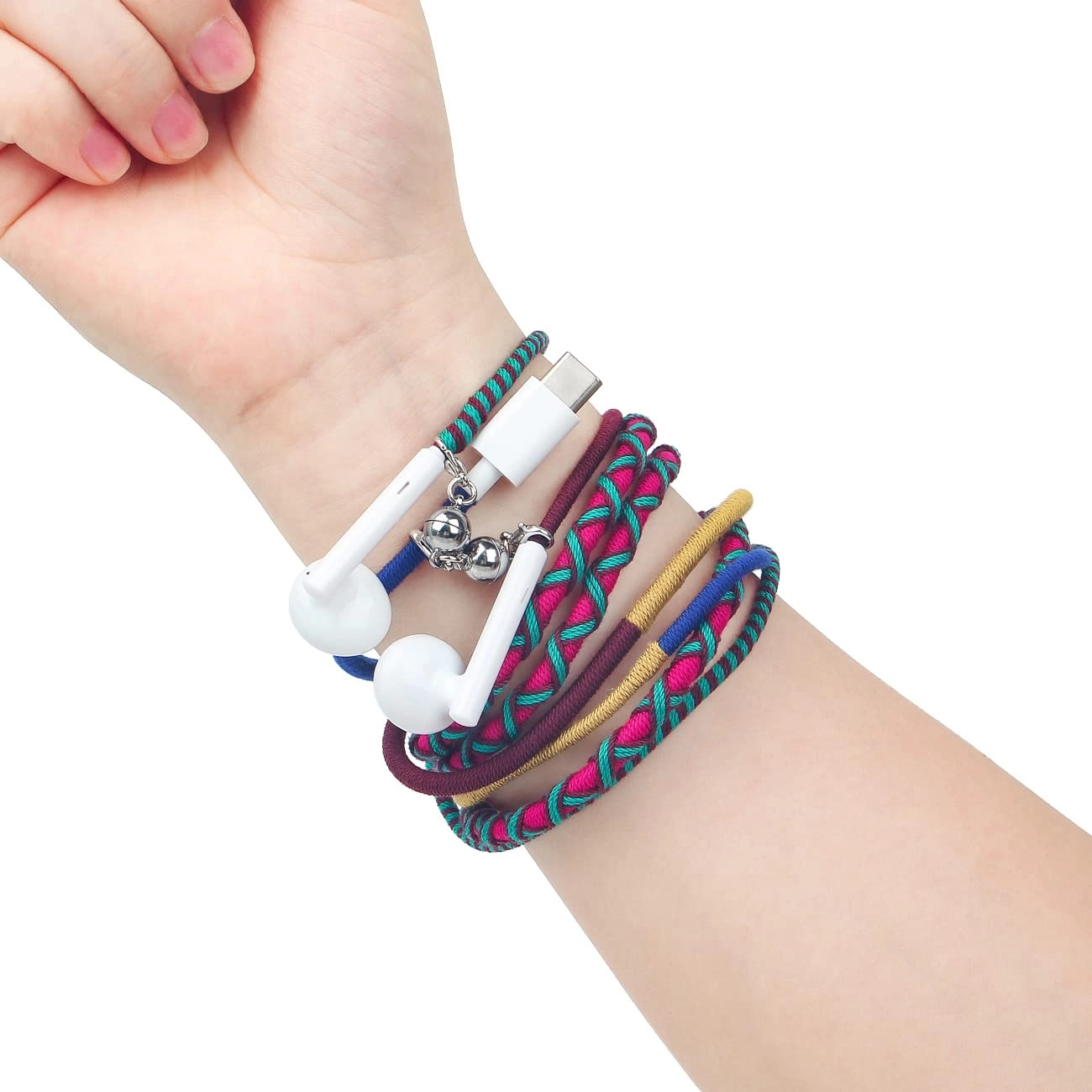 Fabric Cord Braided USB C Headphones Wired Earbud