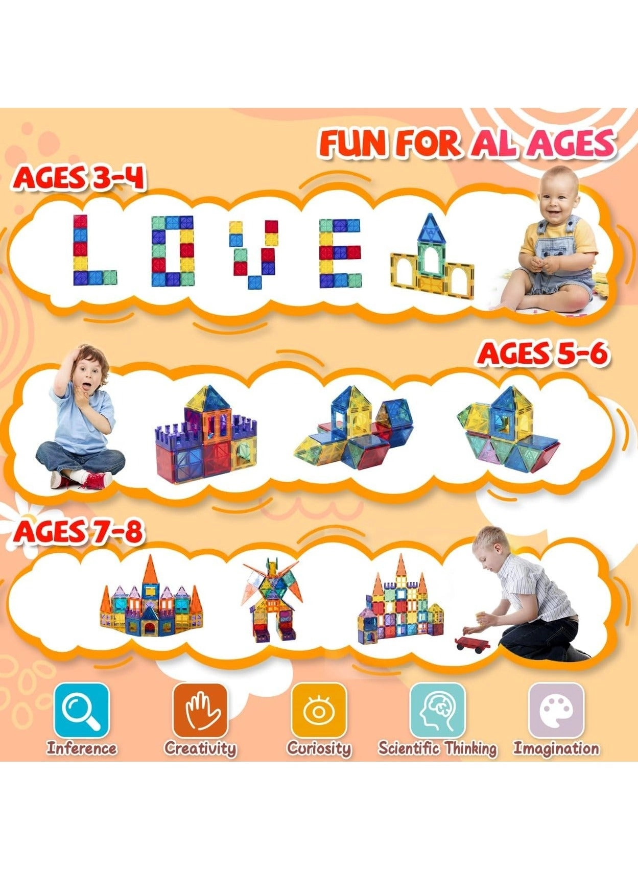 Magnetic tiles - 100 pcs