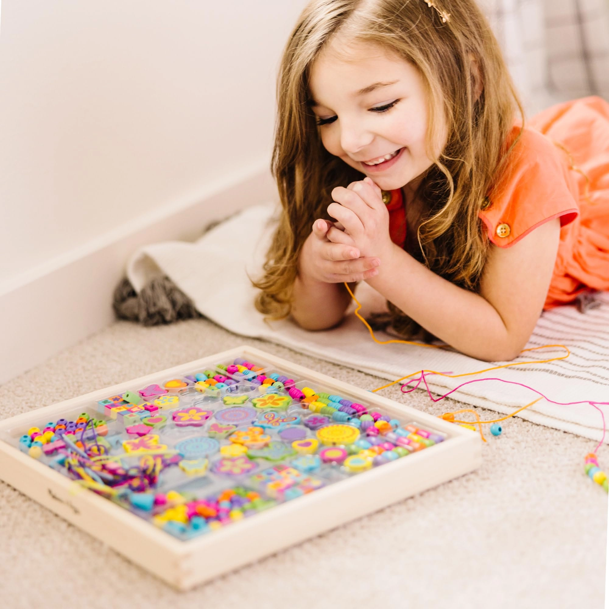 Bead Bouquet - Over 220 wooden beads 8 cords