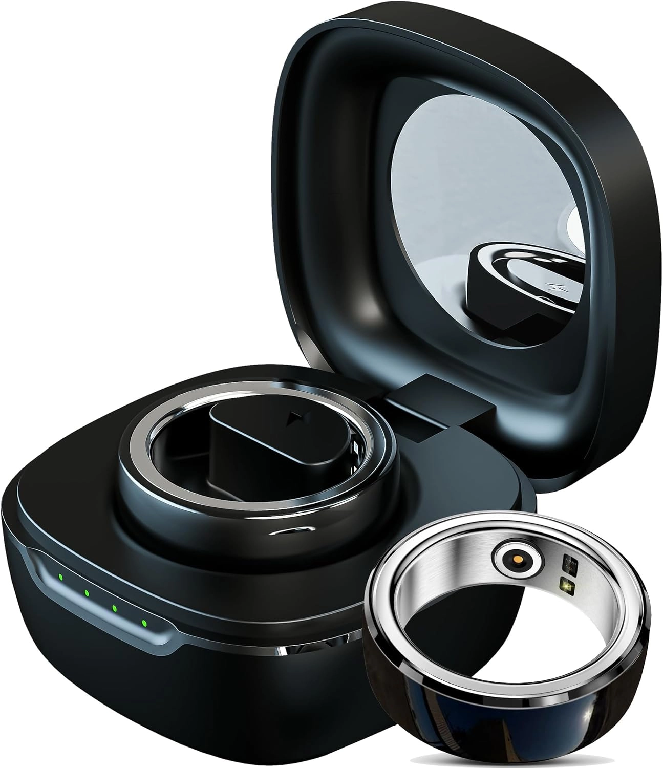 Smart Ring - 19.8MM Black Heart Rate Monitor