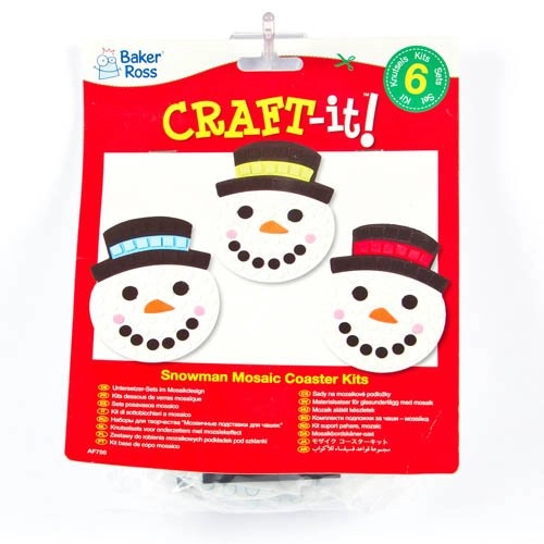 Baker Ross Snowman Mosaic Coaster Kits