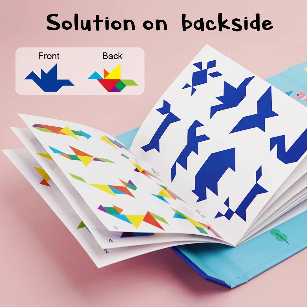 Wooden Tangram Puzzle Book - 3,4,5,6,7,8 Years Old