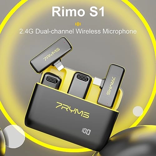 Wireless Clip on Microphone - 2 Transmitters 2.4G