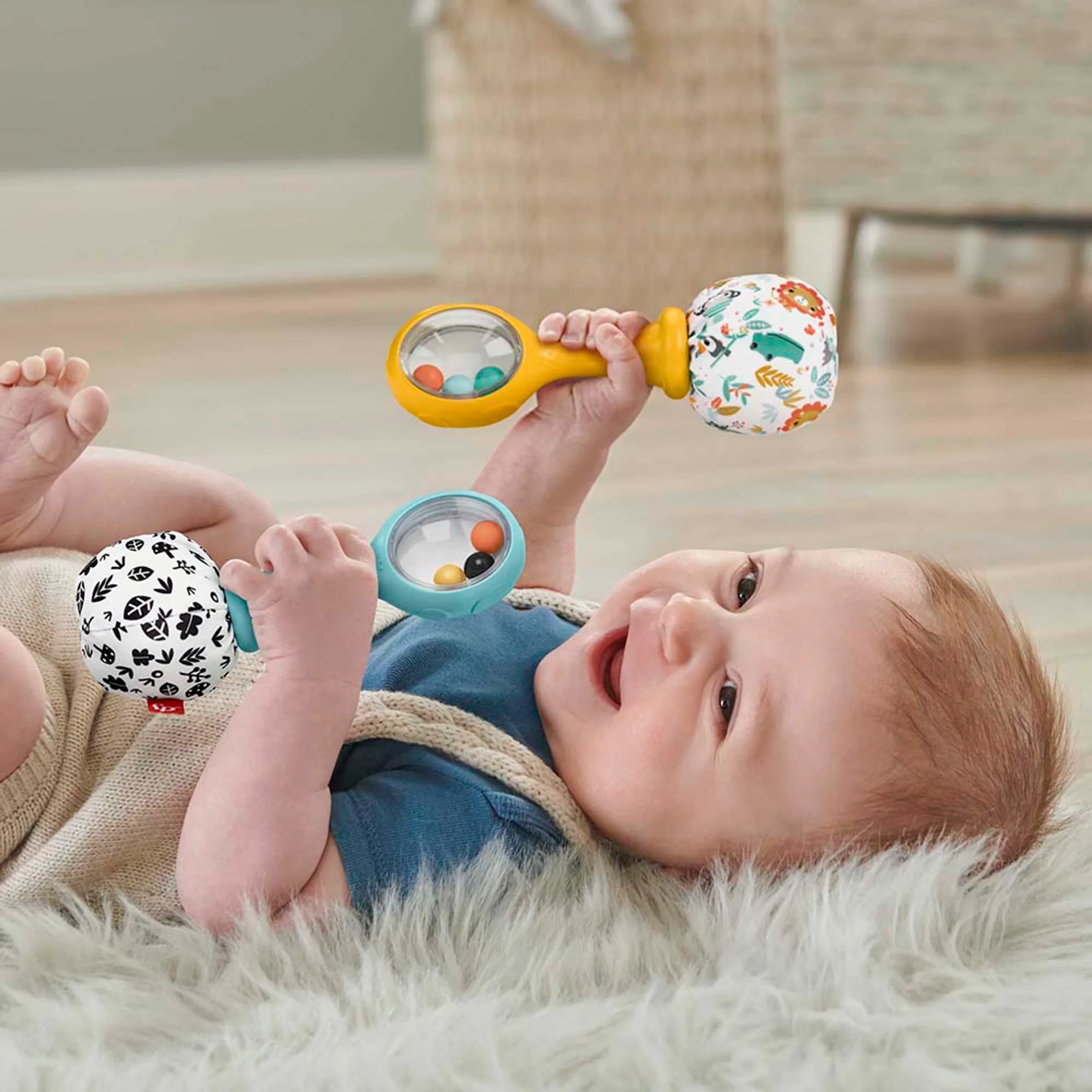 Rattle 'N Rock Maracas - 3 months high quality material Set of 2