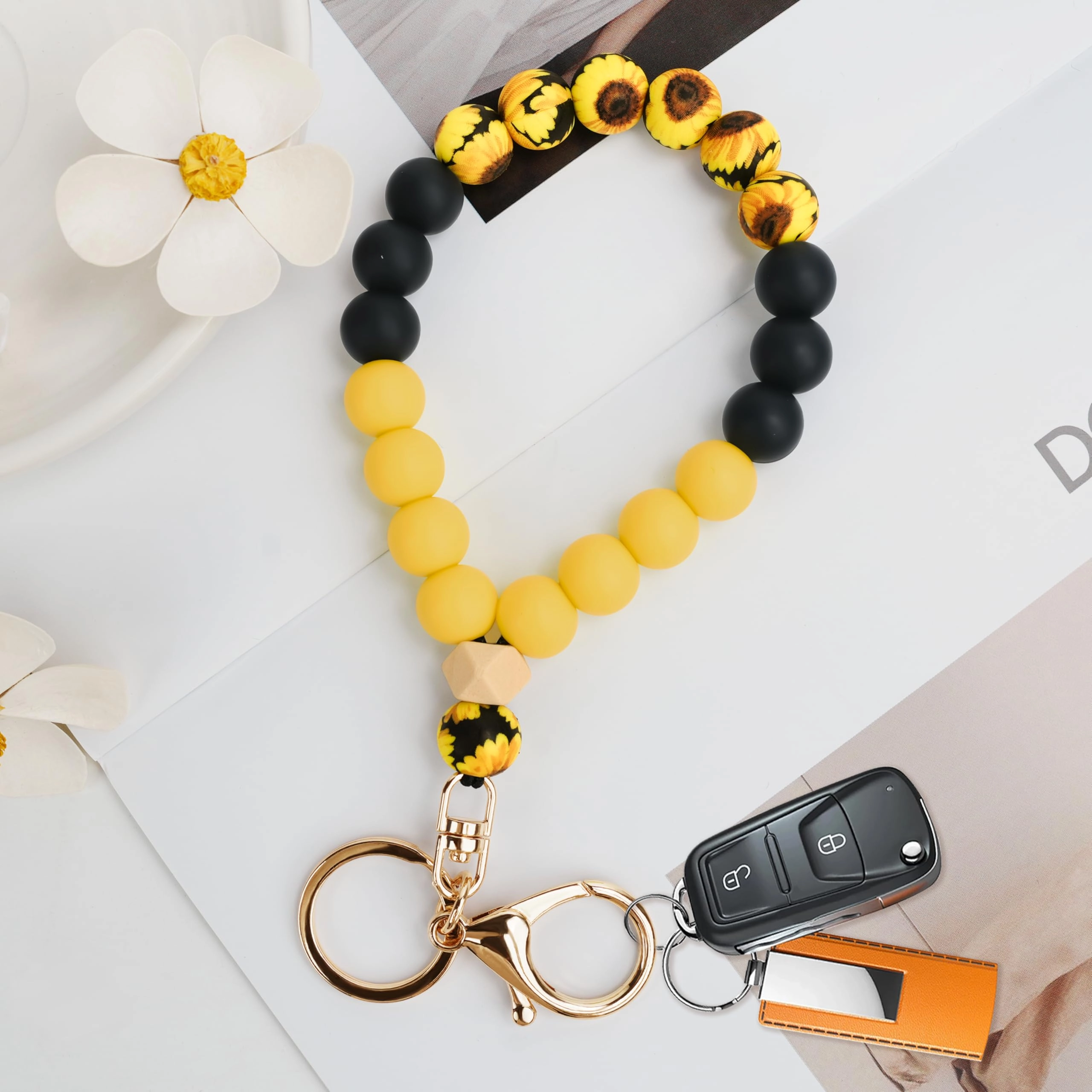 Beaded Keychain Wristlet - crystal keychain