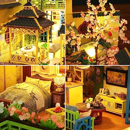 Miniature Villa Dollhouse - Wood DIY LED