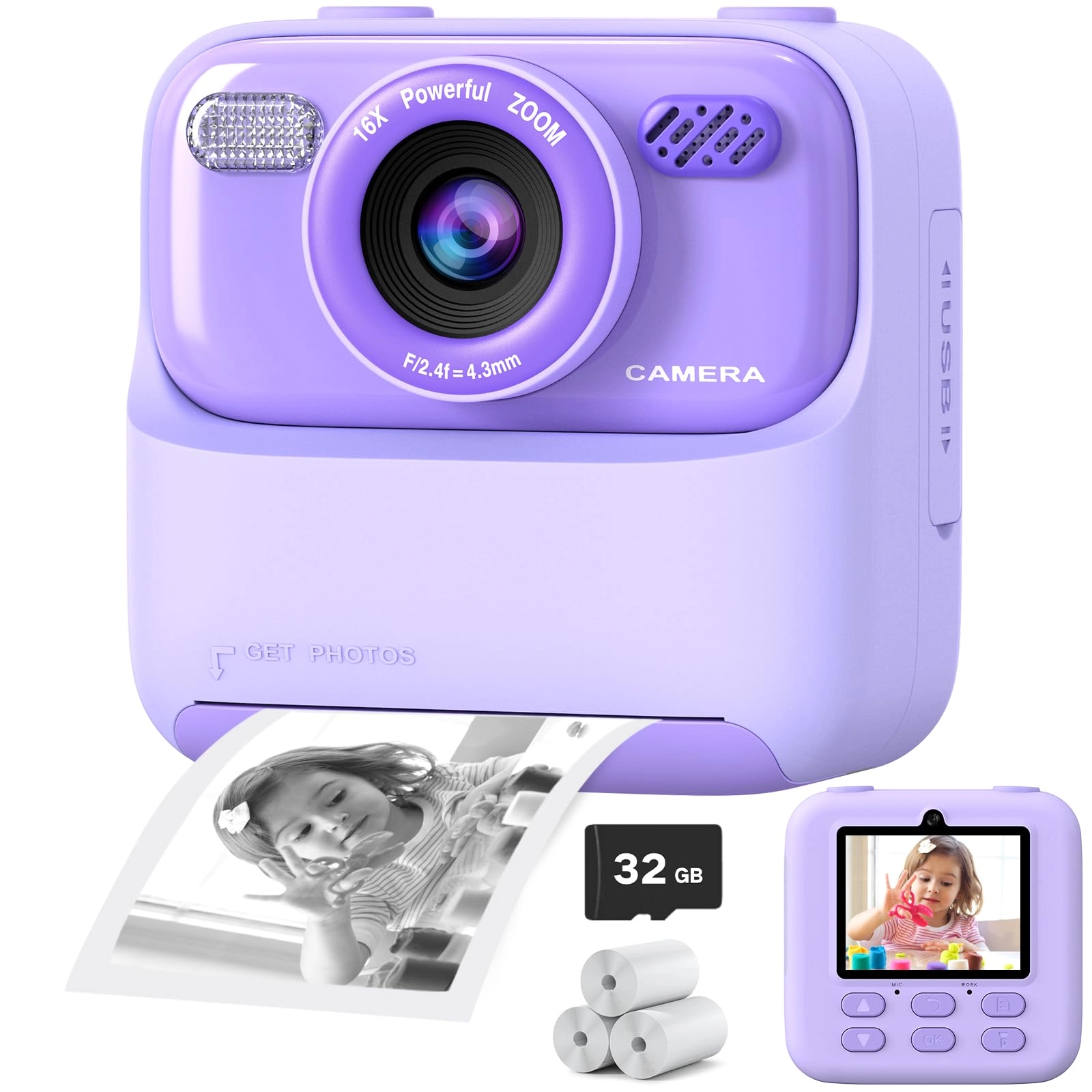 Cimizi Instant Print Camera - 32GB White