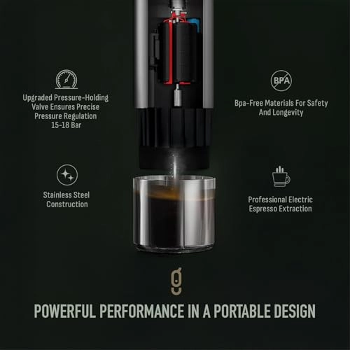 Portable Espresso Machine - Rechargeable 18-Bar 80ml