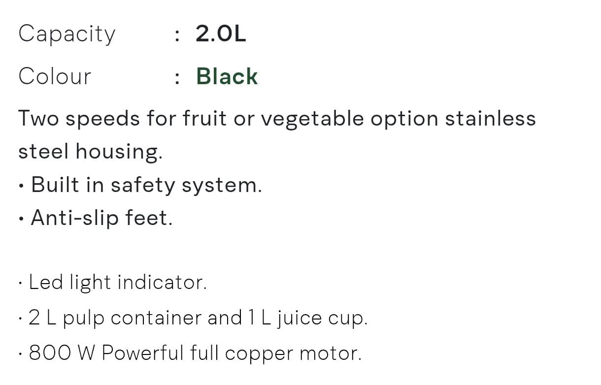 Centrifugal Juicer - 2L
