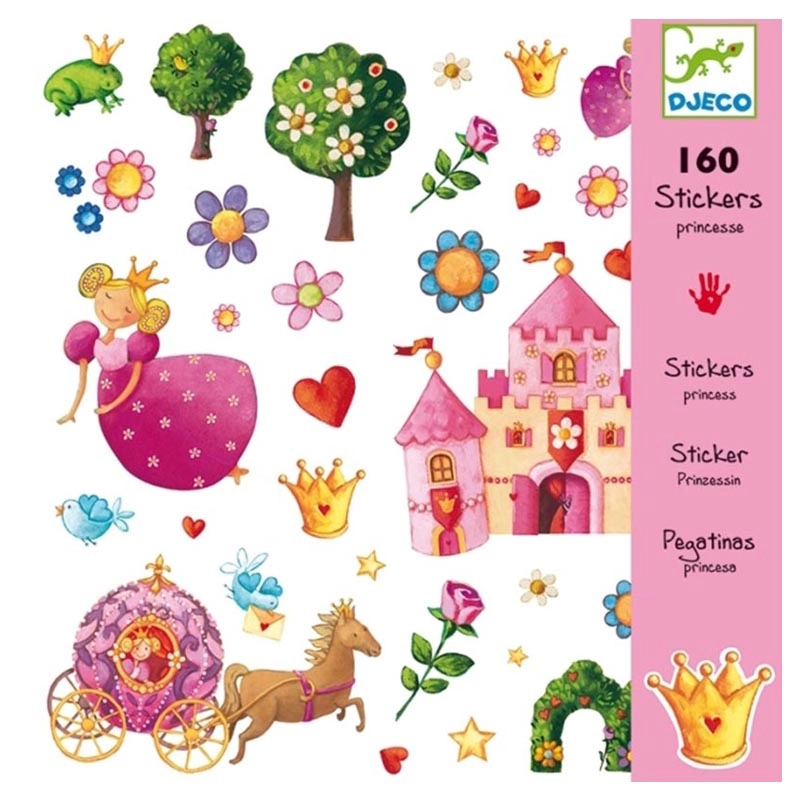 DJECO Princess Marguerite Sticker Book Pink 160 pcs
