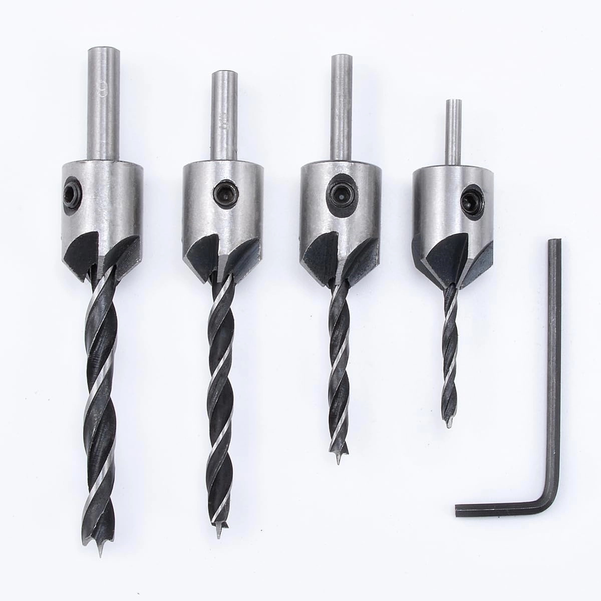 HOHXEN Countersink Drill Bit Set - 3mm 4mm 5mm 6mm 4 pieces