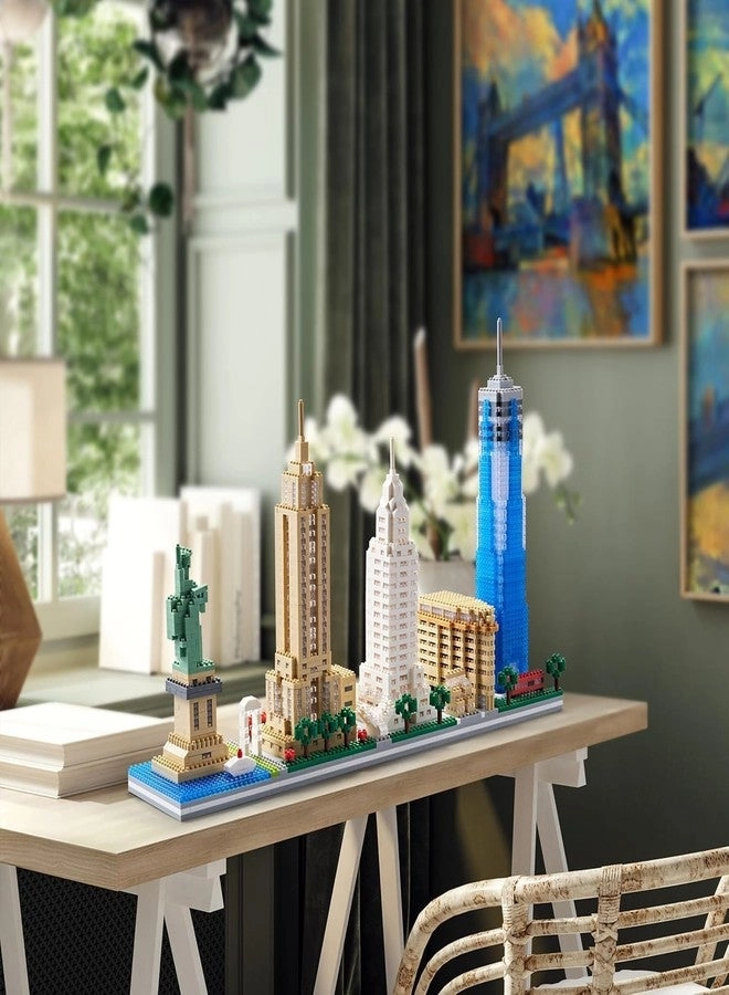 New York City Skyline - Statue of Liberty, Empire State, One World Trade & Iconic Skyscraper