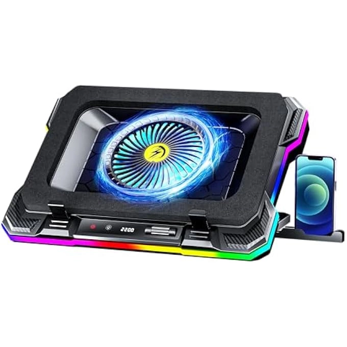 Laptop Cooling Pad Stand - Quiet Fan Height Adjustable USB Interfaces