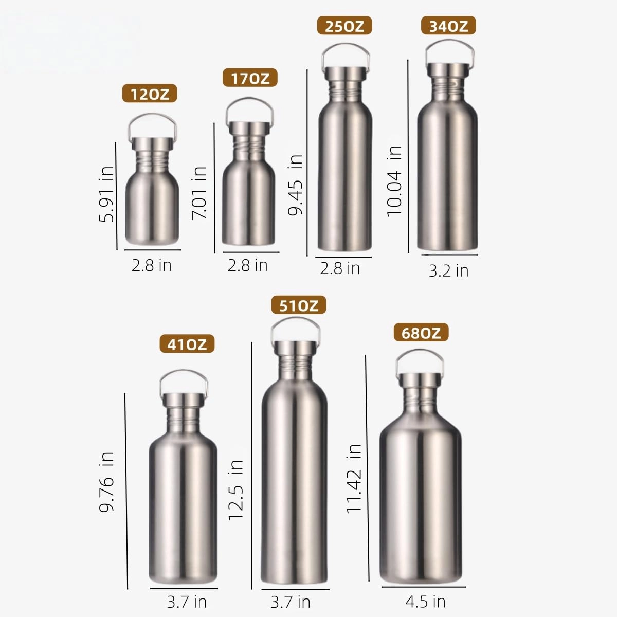 Sports Water Bottle - Single Wall 1000 ml