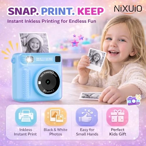 Instant Print Camera - 1080P 32GB Inkless Thermal Printing