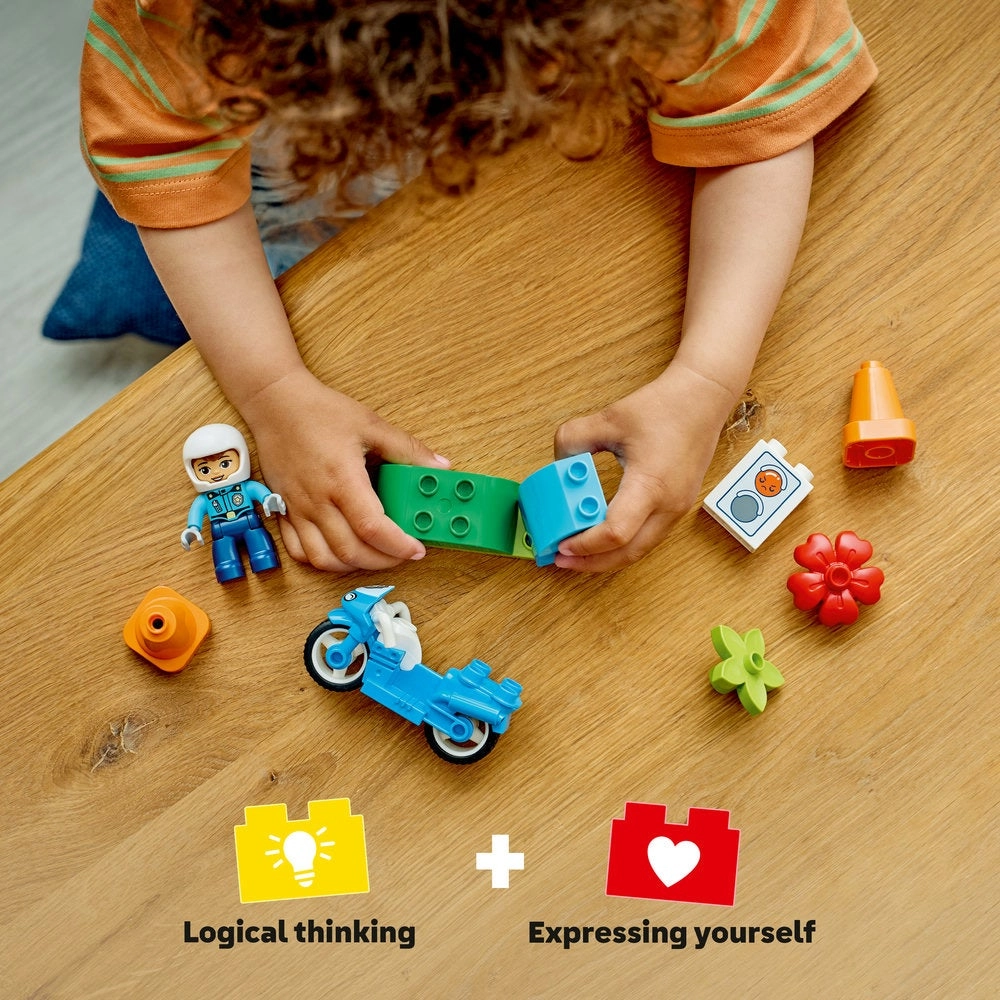 Blue Police Motorcycle (10471) - DUPLO