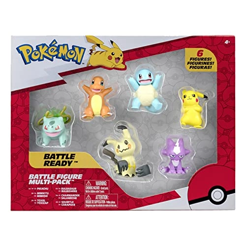 Pikachu + Carapuce + Salamateche + Bulbizare + Mimiqui + Toxizap - Pokémon (JW2684)