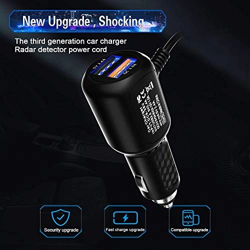 Radar Detector Power Cord - 9V-36V 5V / 2.4A