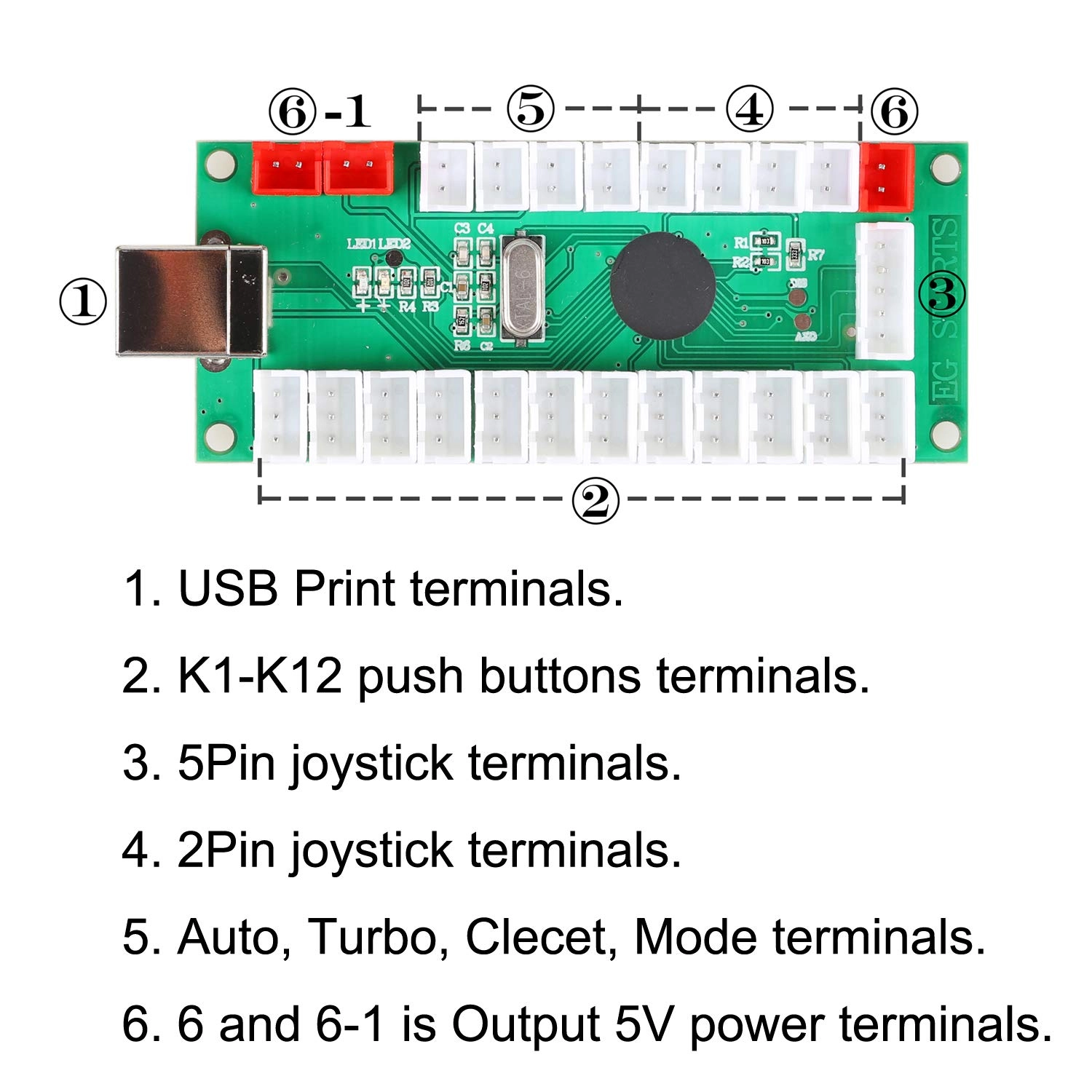 2 PLAYER ARCADE DIY KIT USB ENCODER + 8 WAYS STICKER + CHROME LED ILLUMINATED PUSH BUTTON