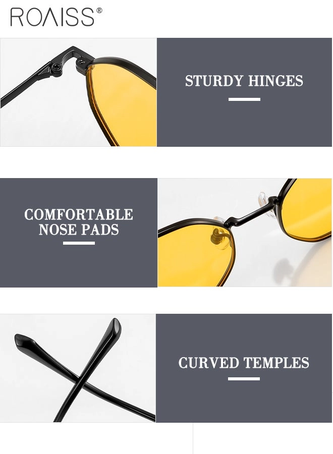 Polygonal Night Vision Sunglasses - 52mm Yellow