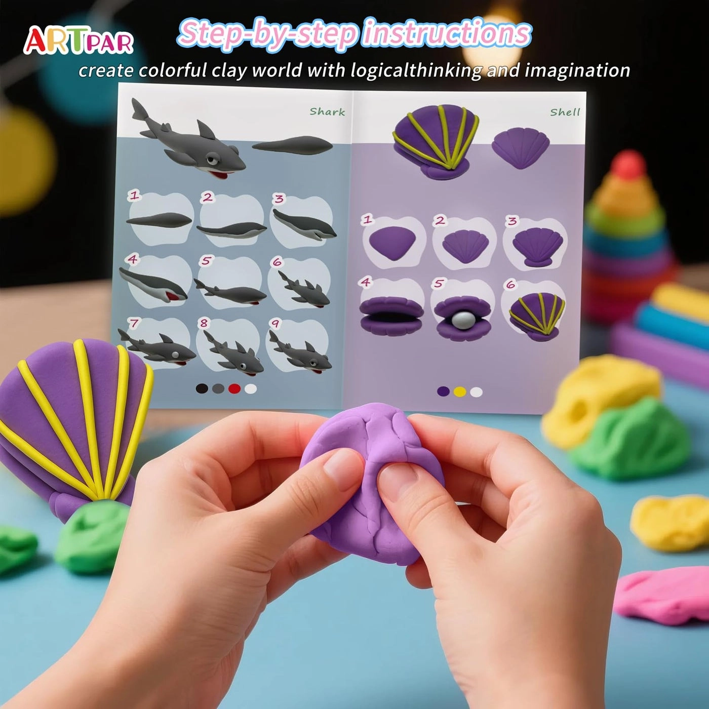 Air-Dry Clay Kit - Non-Sticky Ultra-Light 12pcs.