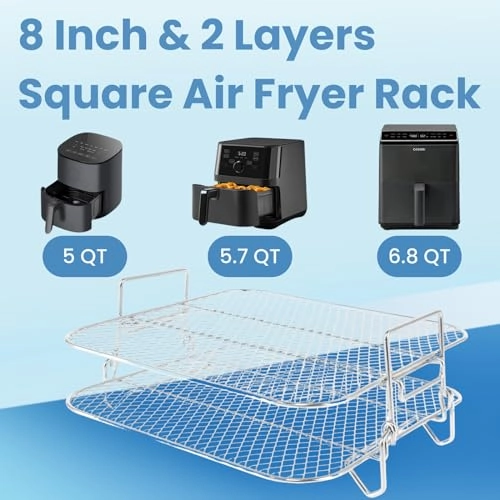 Square Air Fryer Rack - Stainless Steel