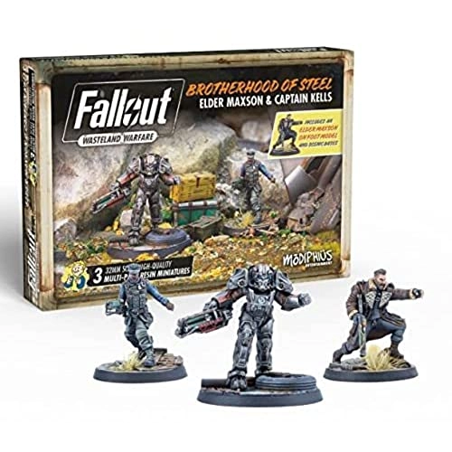 Fallout - Wasteland Warfare - Brotherhood of Steel Elder Maxon and Capt. Kells - 3 32mm resin miniatures