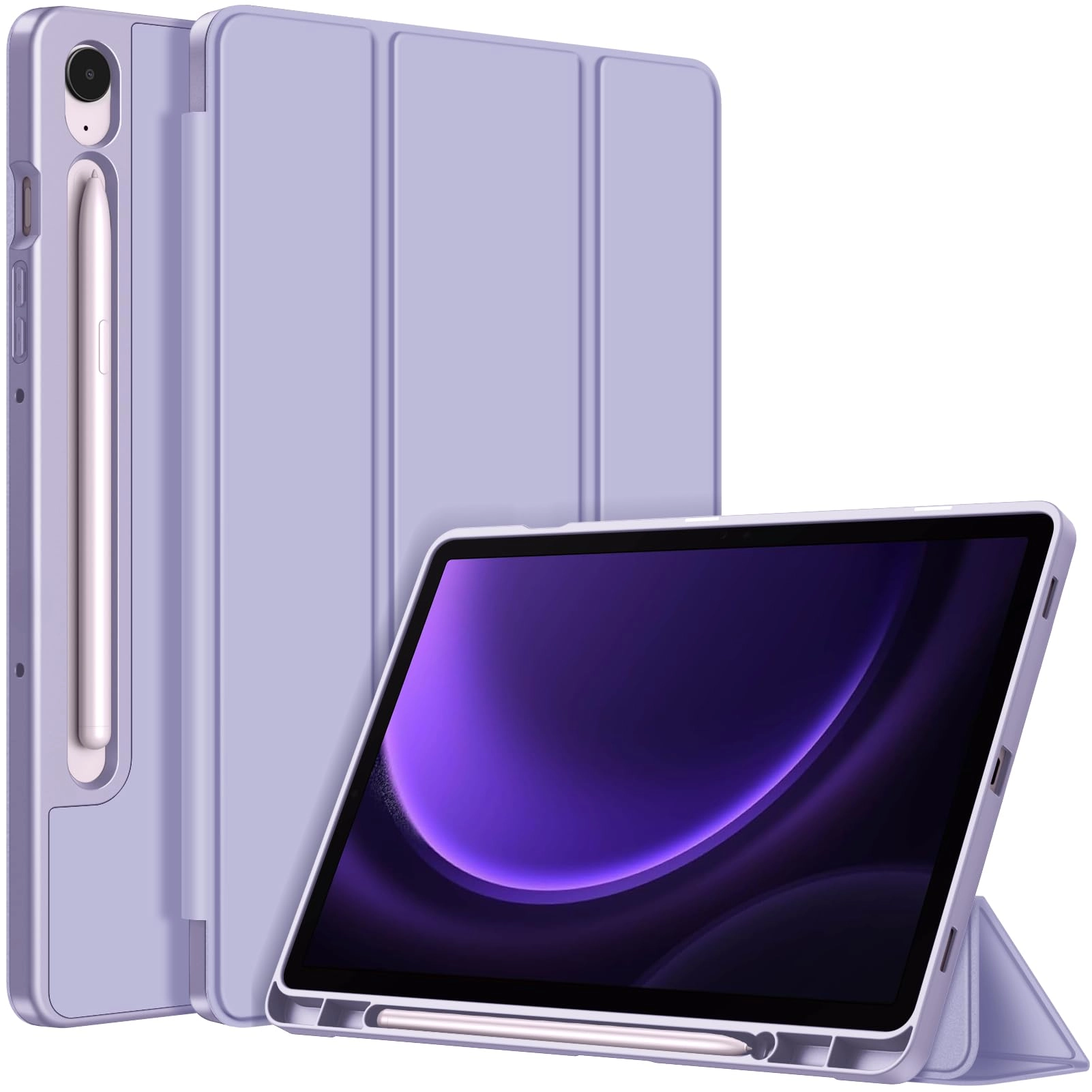 Akzun Trading Trifold Stand Case with S Pen Holder for Samsung Galaxy Tab S9 FE 10.9-inch (5G) / Galaxy Tab S9 11-inch (2023)