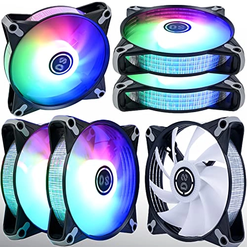 DS leddess Addressable RGB LED Case Fan - 6 Pack 120mm