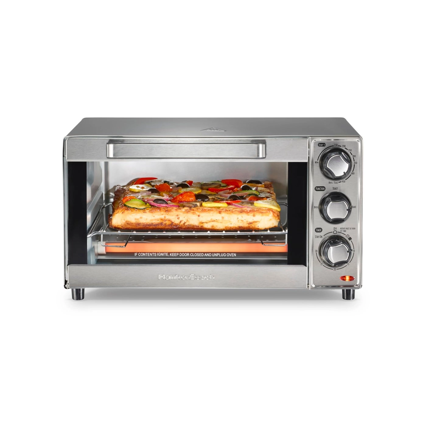 Hamilton Beach Countertop Toaster Oven & Pizza Maker - Large 4-Slice Capacity Stainless Steel