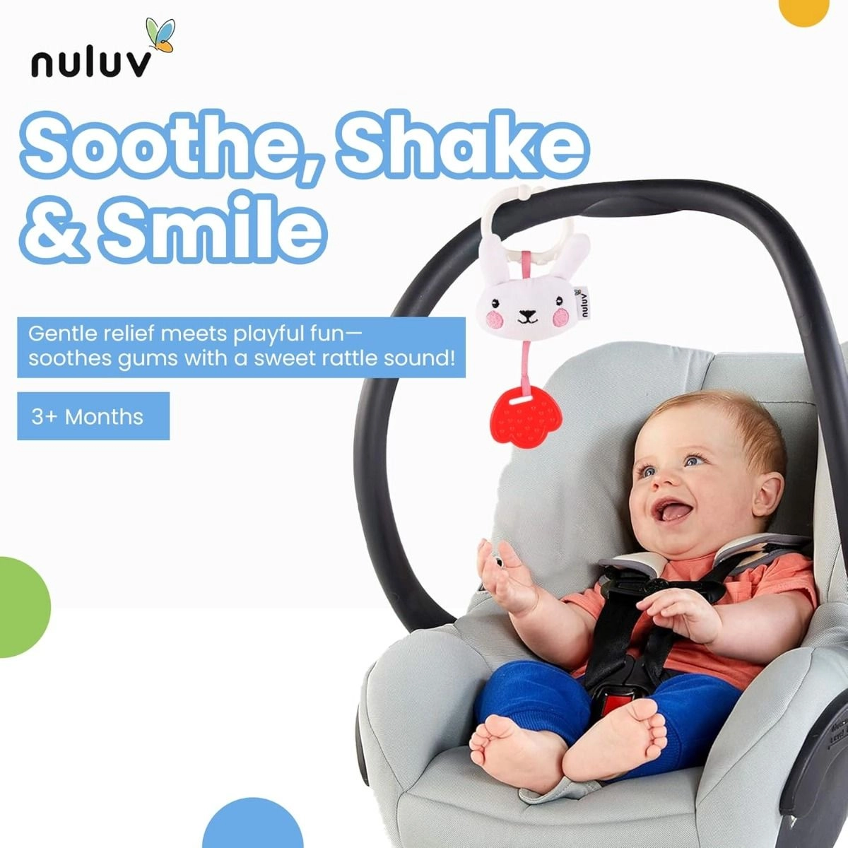 Playtime Bunny Teether - Silicone Teething Ring Soft Plush