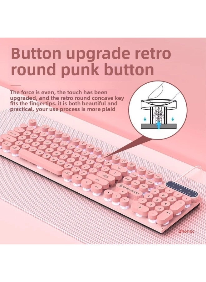 Mechanical Feel Keyboard And Mouse - Wired