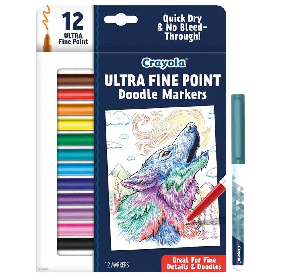 Dual Ended Doodle Marker - 12 Multi Colour