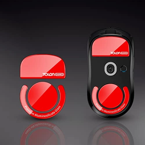 Glass Mouse Feet - Compatible with Logitech G Pro X Superlight Red